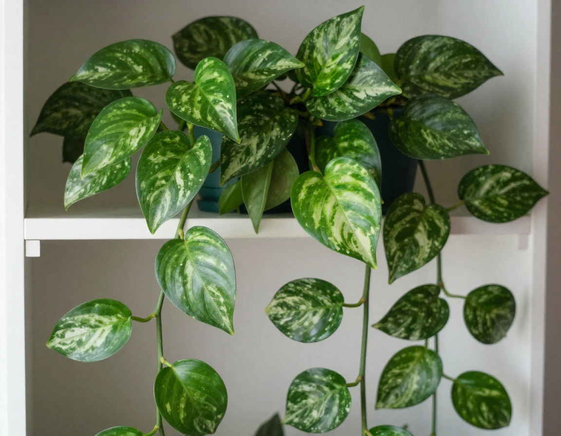 Pothos Plant with heart-shaped leaves